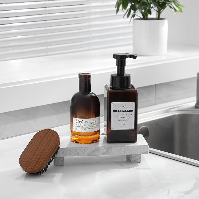 zoocatia Small Wood Tray Pedestal Stand Farmhouse Bathroom Decor Decorative - Image 2
