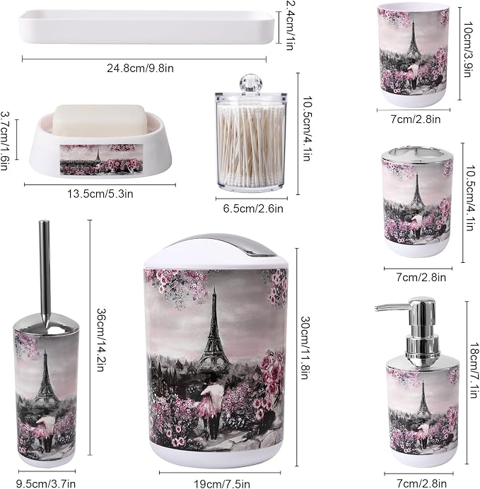 Bathroom Accessories Set Complete 9 Piece Bathroom Sets - Image 6