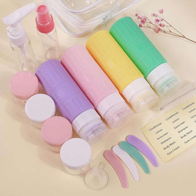 GLAMFIELDS Travel Bottles for Toiletries, TSA Approved 3.3oz Size LeakProof - Image 6