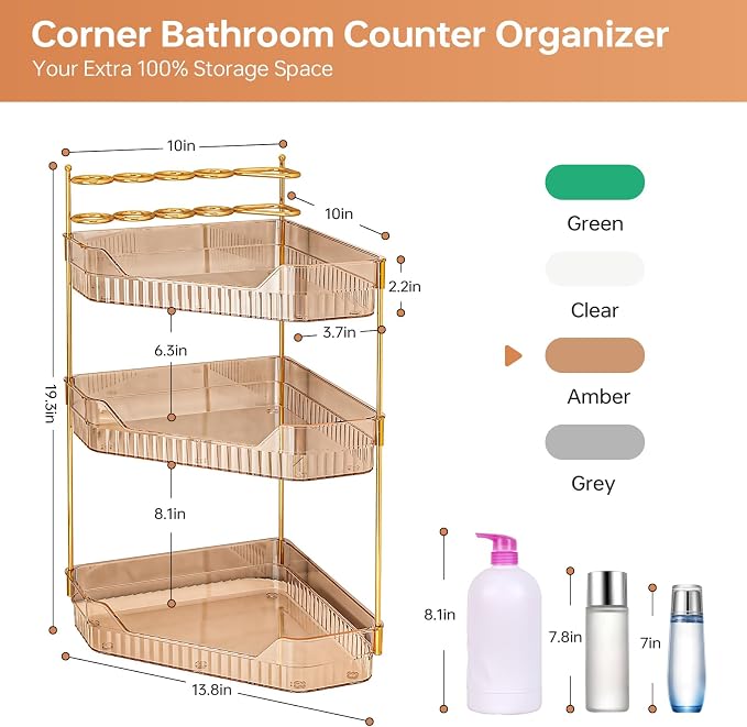 Corner Bathroom Counter Organizer - Image 2