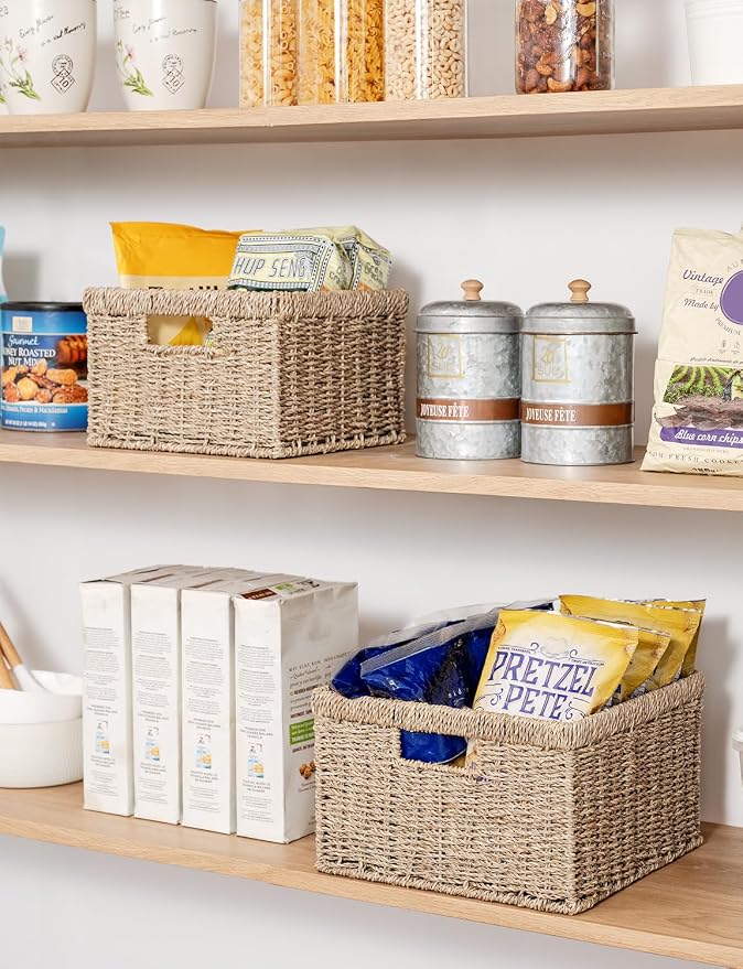 StorageWorks Wicker Storage Baskets, Handwoven Seagrass Basket - Image 5