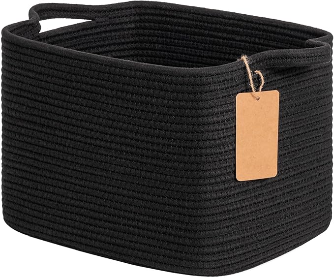 Goodpick Black Storage Basket for Shelves, Woven Baskets for Storage, Toy by Goodpick