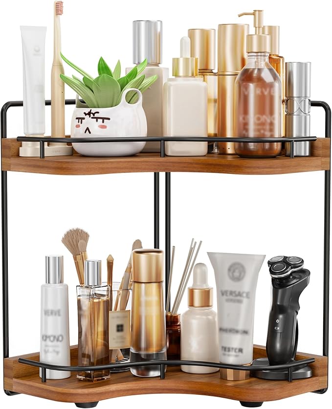 2-Tier Corner Bathroom Counter Organizer by Unknown