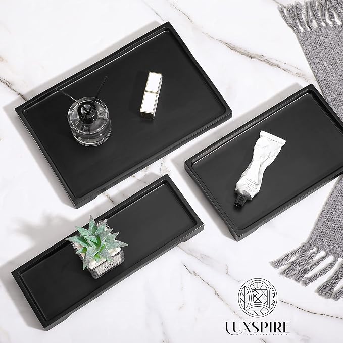 Luxspire Vanity Tray, Toilet Tank Tray, Resin Kitchen Tray Decorative Jewelry - Image 7