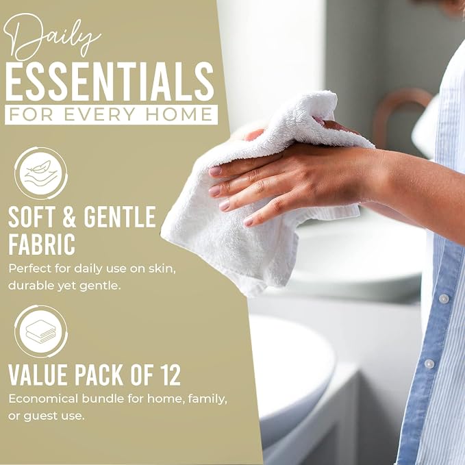 DAN RIVER 12 Pack Wash Cloths for Showering - Image 3