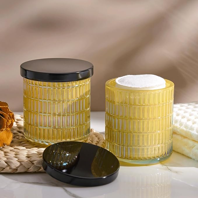 Qtip Holder for Bathroom set of 2, Bathroom Canisters for Cotton Balls - Image 6