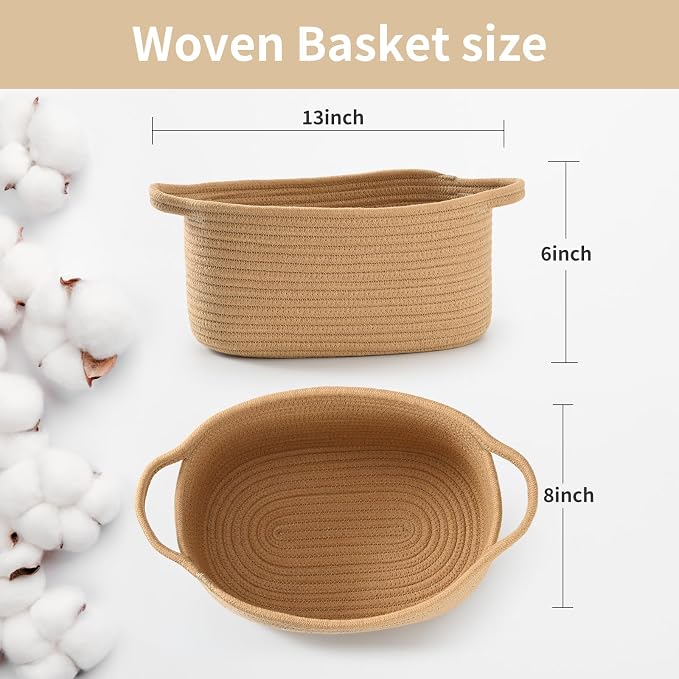 Cute Woven Gift Basket with Handle – Brown Storage Basket Empty, Gift Baskets - Image 2