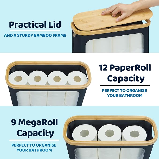 Toilet Paper Storage for 12 Rolls, Toilet Paper Basket - Image 2