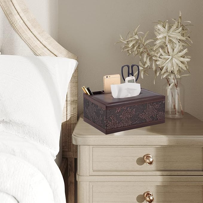 Multifunction PU Leather Tissue Box Holder/Cover Rectangular Upgrade Large Size - Image 7