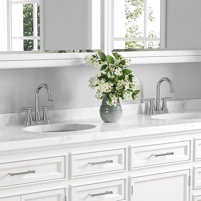Bathroom Faucets for Sink 3 Hole, Hurran 4 inch Chrome Bathroom Sink Faucet - Image 7