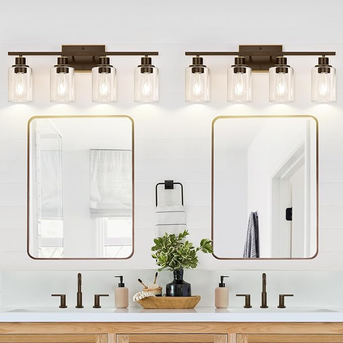 4 Light Bathroom Light Fixtures, Oil-Rubbed Bronze Modern Vanity Lights - Image 8