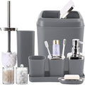 Grey Bathroom Accessories Sets Complete, 9-Piece Bathroom Accessories by BetterbathroomwithXLHOME