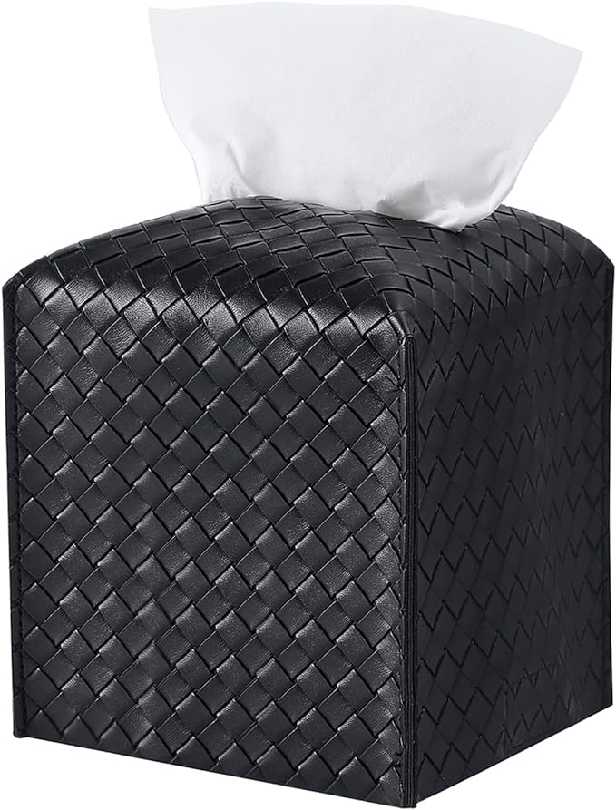 Tissue Box Cover PU Leather Tissue Holder Square Facial Tissue Case Facial by zoocatia