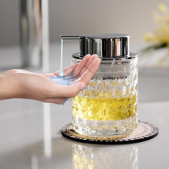 Hand Soap Dispenser Glass, Refillable Liquid Dispenser by CICUFYOfficial