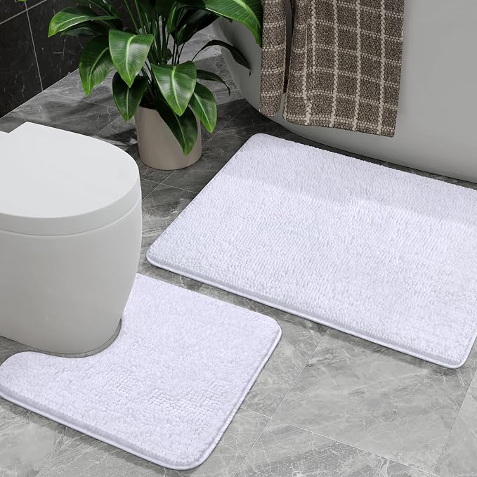 AROGAN Bathroom Rug Sets 2 Piece, Machine Washable Bath Rug, Absorbent and Dry by AROGANAREARUG