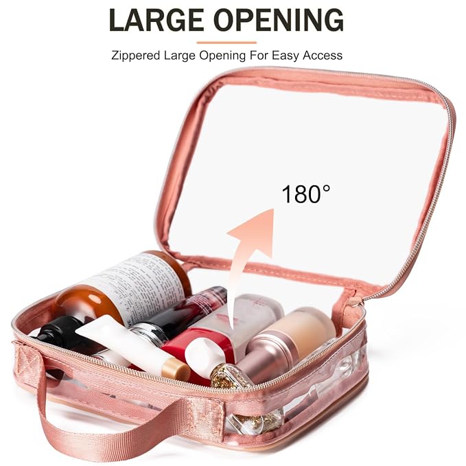 MODENGKONGJIAN TSA Approved Clear Toiletry Bag, 2 Pack Clear Quart Size Travel - Image 3