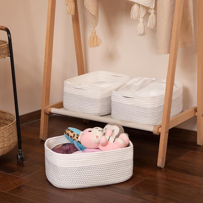Storage Baskets for Organizing 3 Pack, Woven Baskets for Shelves, Closet - Image 7