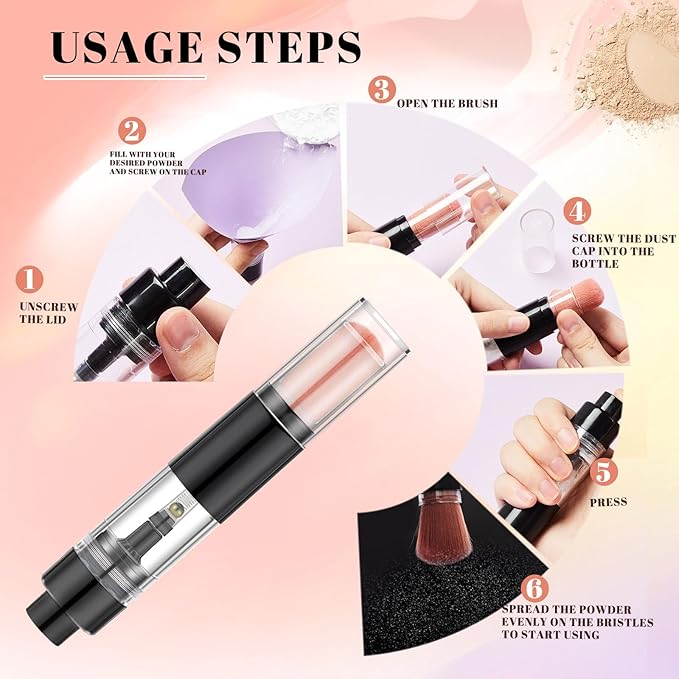 Tioncy 2 Pcs Refillable Loose Powder Brush Embossing Powder Brush Reusable - Image 5