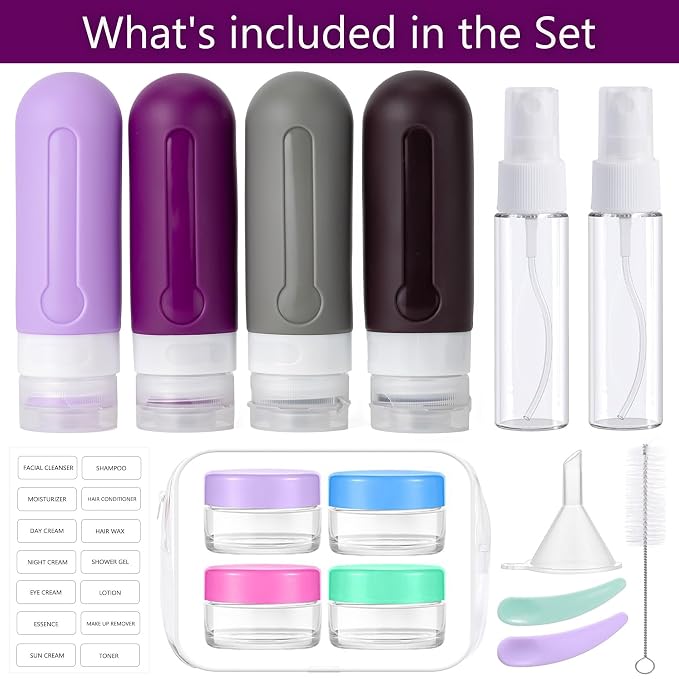 16pack Travel Bottles for Toiletries, TSA Approved LeakProof Squeezable - Image 2