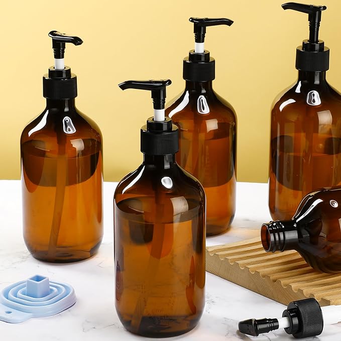 Sliner 6 Pcs Shampoo and Conditioner Dispenser Bottles 16.9 oz Plastic Shower - Image 6