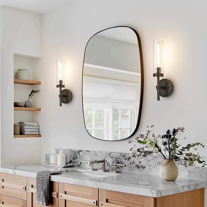 Oil Rubbed Bronze Wall Sconces Set of Two, Bathroom Wall Sconces Vanity Lights - Image 3