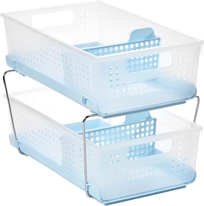 madesmart Two-Tier Bathroom Cabinet Organizer, Sliding Drawer Storage - Image 3