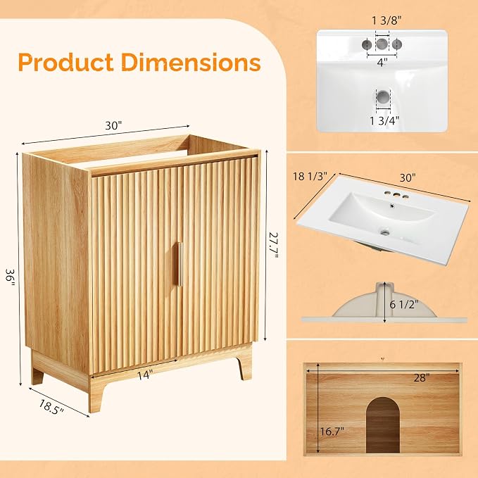 VINGLI 30 Inch Bathroom Vanity - Image 2