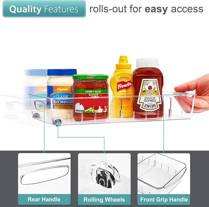 Sorbus Fridge Organizer on Wheels - Image 6