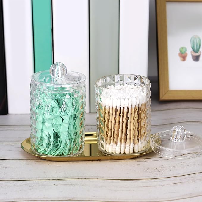 2 Pack Qtip Holder Bathroom Storage Canister - Image 4