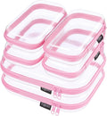 6 Pack Clear Hard Shell Zipper Case, Hard Plastic Organizer Pouches by Unknown