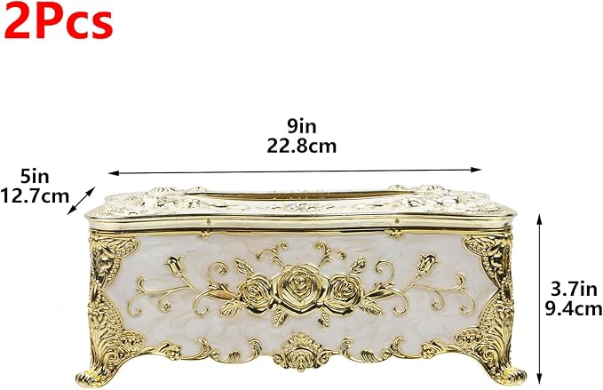 Geesatis Tissue Box Cover Tissue Box Holder Facial Tissue Paper Organizer - Image 2