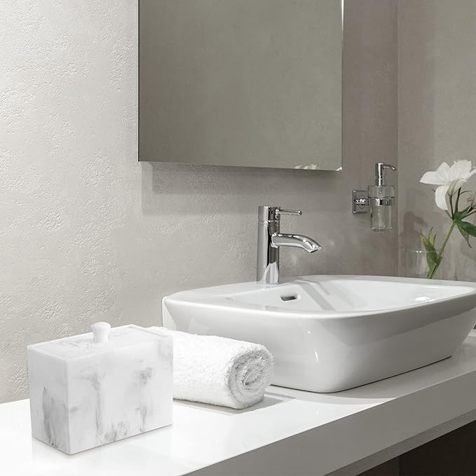 Luxspire Cotton Swab Holder, Resin Canister - Image 4
