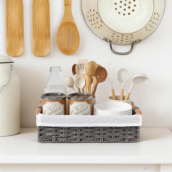HomeHacks 2 Pack Storage Basket Paper Rope Baskets - Image 8