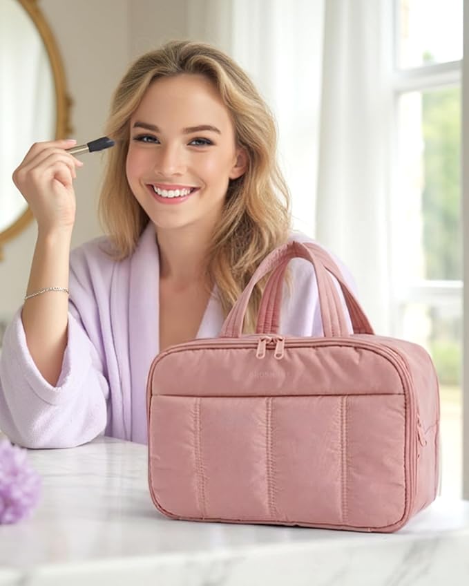 BAGSMART Travel Toiletry Bag, Puffy Large Toiletry Bag - Image 2