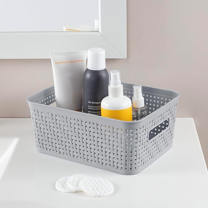 Sterilite 8 Pack Plastic Storage Bin Organization Containers, Small Baskets - Image 5
