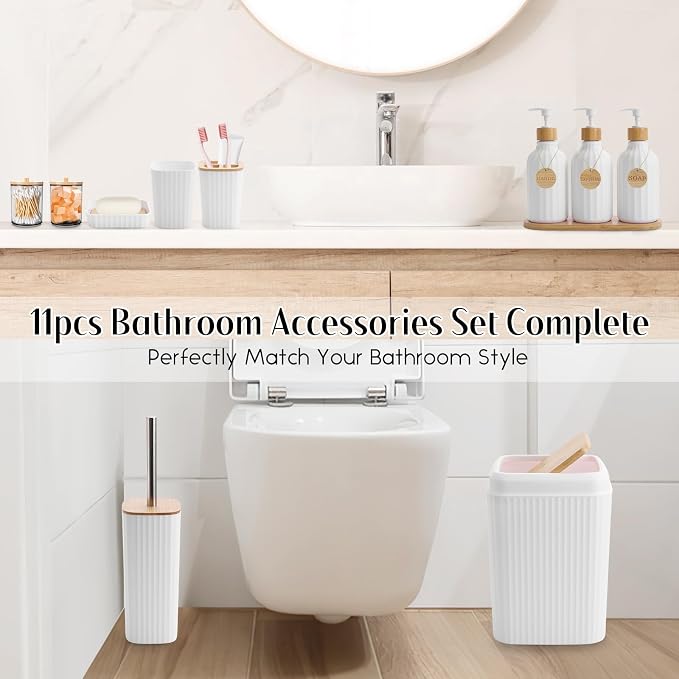 Bathroom Accessories Set White Bathroom Set - Image 5