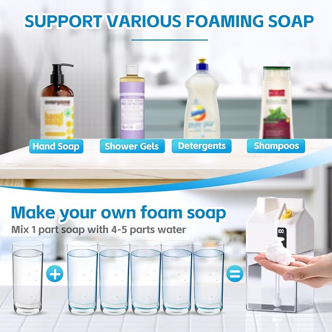 Automatic Foaming Soap Dispenser Touchless, USB Rechargeable Smart Hand Dish - Image 4