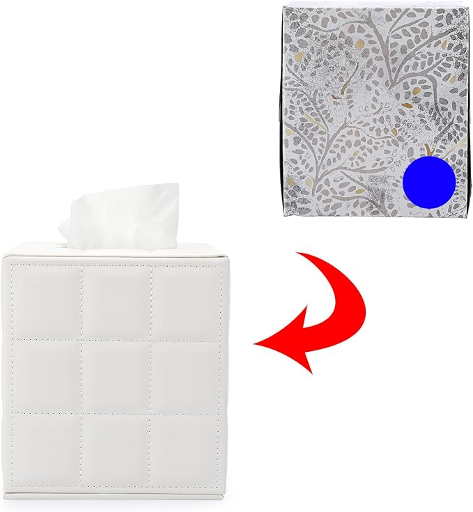 Sumnacon Square Leather Tissue Box Cover - Image 6