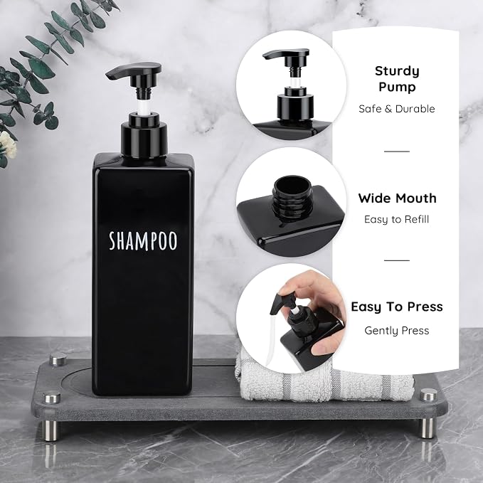Segbeauty 6pcs 16.9oz Refillable Soap Dispenser Set, Empty Plastic Hand Soap - Image 2