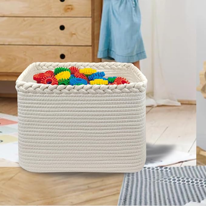 COMFY-HOMI Square Woven Cotton Rope Basket - Image 6