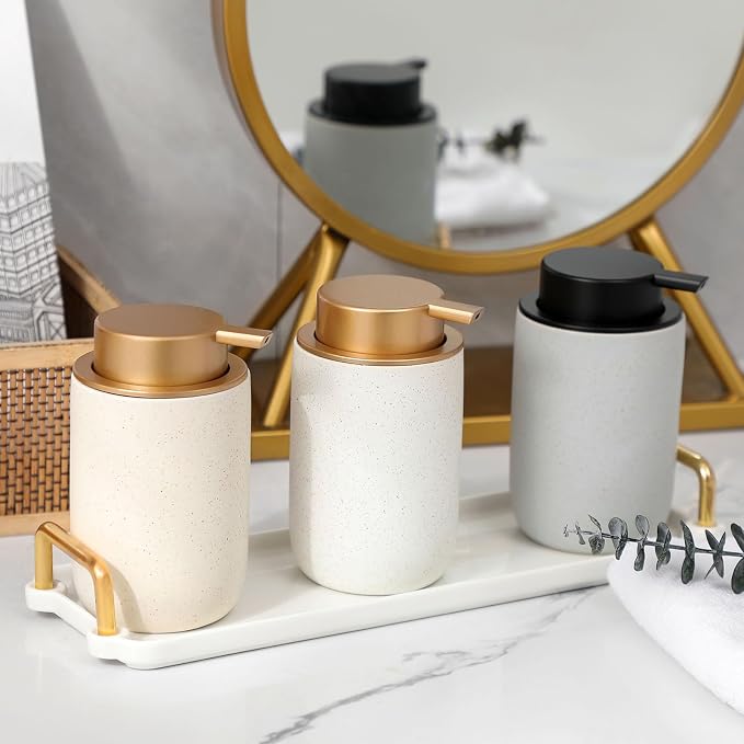 Hand Soap Dispenser for Bathroom Decro, Ceramic Liquid Pump Bottles Refillable - Image 5