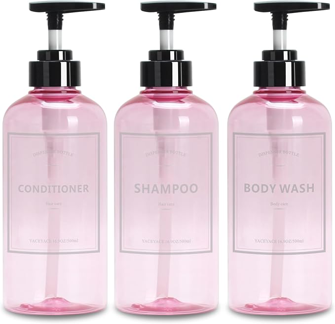 Shampoo and Conditioner Dispenser Set, YACEYACE 3Pcs 16.9oz Shower Dispenser by YACEYACE