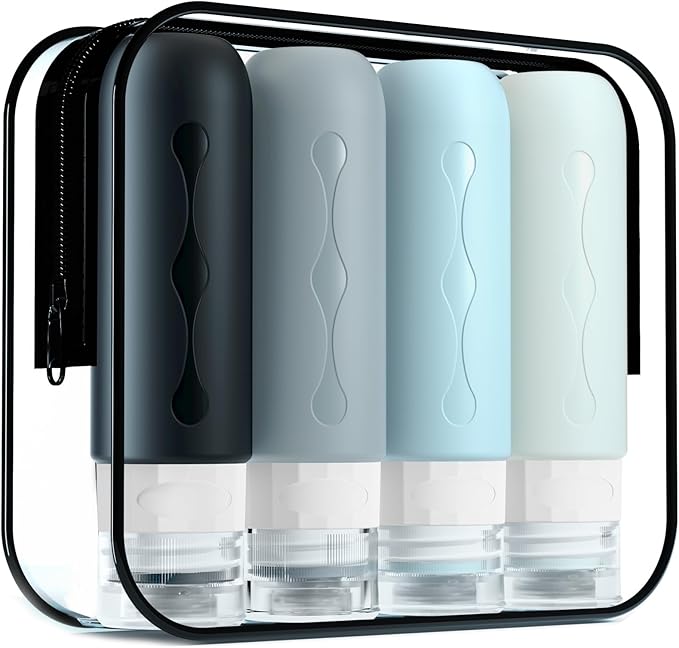 Gemice Travel Bottles for Toiletries, Tsa Approved, Travel Size Containers by GemiceBeautyTools