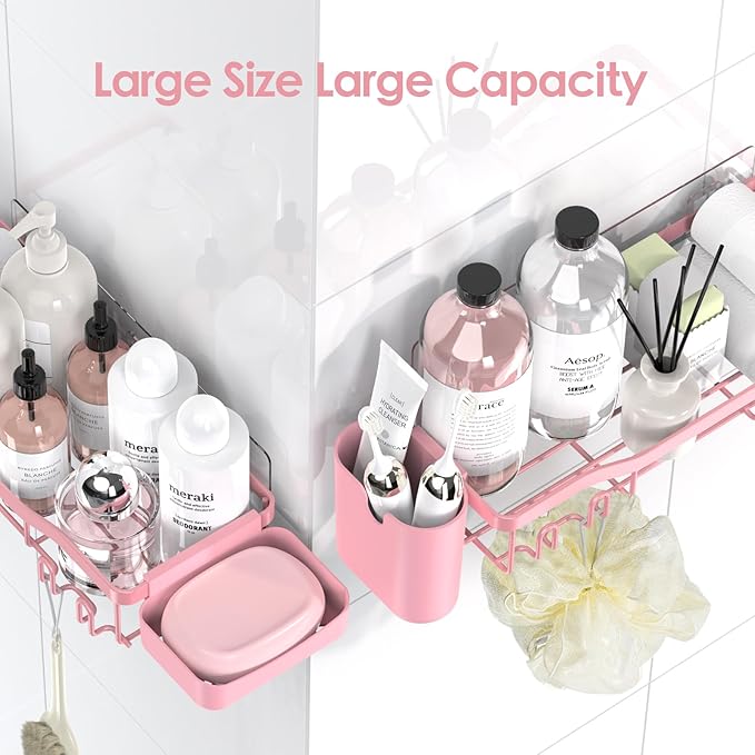 Shower Caddy Adhesive Shower Organizer 8-Pack, Rustproof Stainless Steel - Image 9