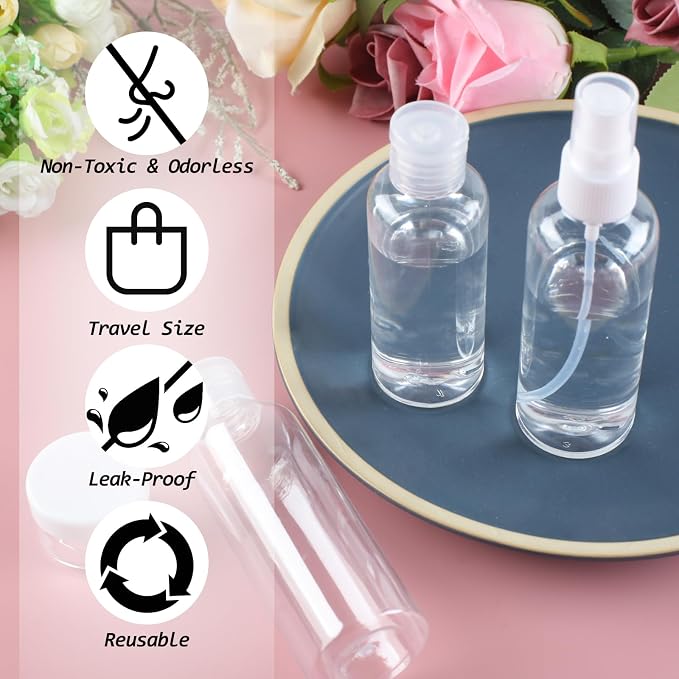 8Pcs Travel Bottles Set, TSA Approved Travel Size Toiletries, Reusable Leak - Image 7