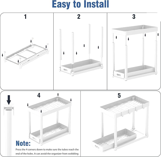 2 Pack Pull-Out Storage Organizers, Under Sink Organizer and Storage - Image 7
