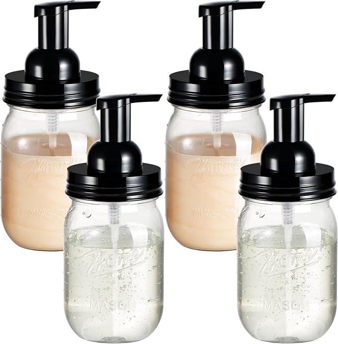 Amolliar Plastic Mason Jar Foaming Soap Dispenser by Amolliar