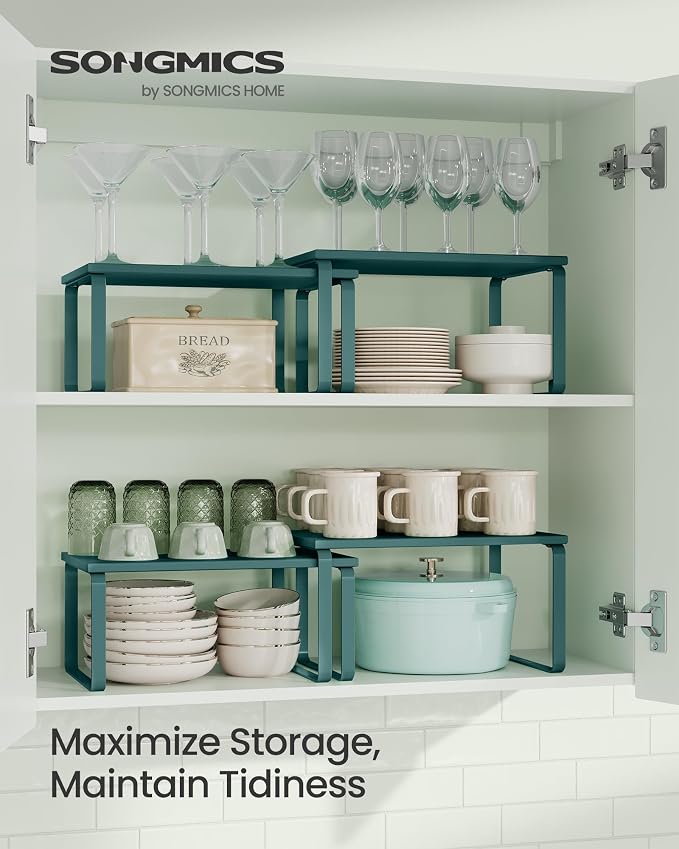 SONGMICS Cabinet Organizer Shelf, Kitchen Storage, Spice Rack, Expandable - Image 2
