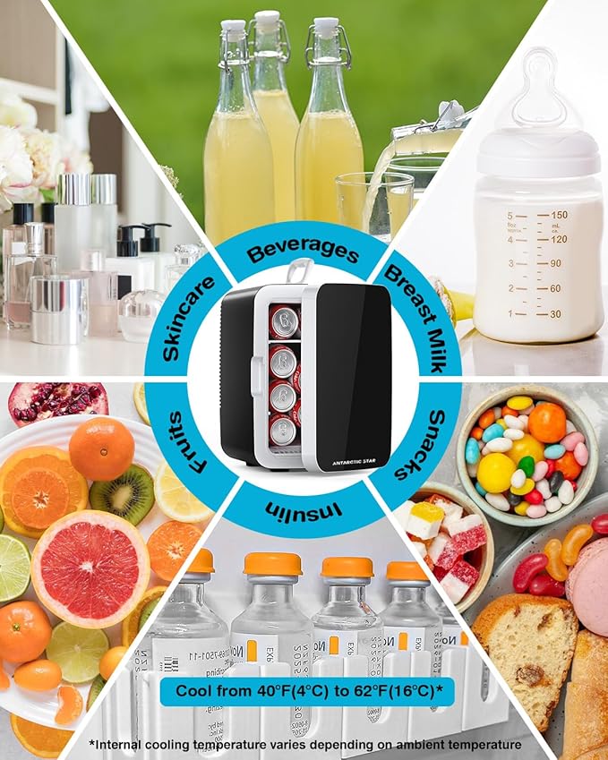 Antarctic Star Compact Mini Fridge, 10L Portable Small Refrigerator, 2.6 Gal - Image 5
