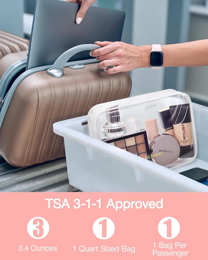 BAGSMART Clear Toiletry Bag, 3 Pack TSA Approved Travel Toiletry bag Carry on - Image 3